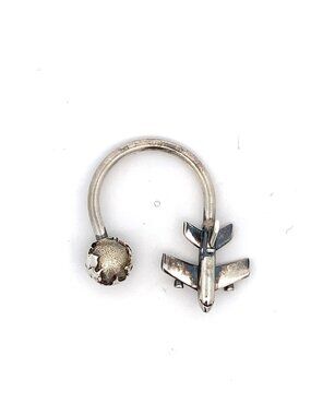 Tiffany & Co Sterling Airplane and Globe Key Ring